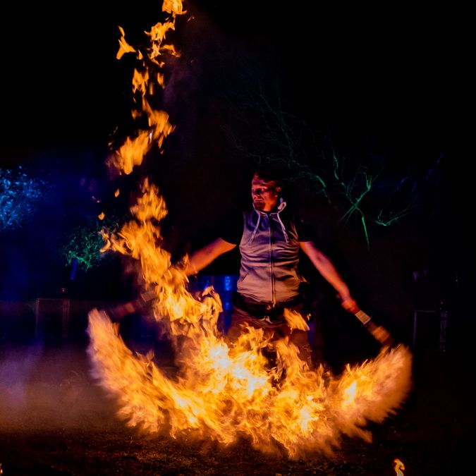 Feuershow Industrial Fire mir Flammen Effekten